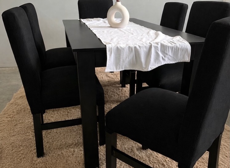 Conjunto Comedor 6 Personas Negro